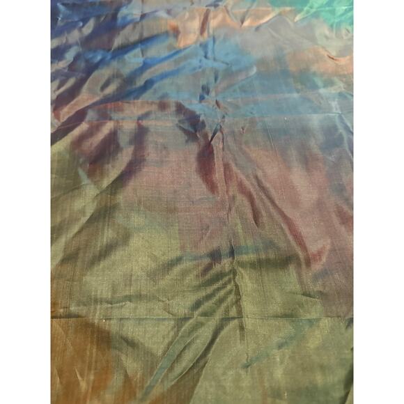 Rare CIE Hand Made fringed silk green and brown  iridescent scarf 
Made in India - Picture 2 of 7